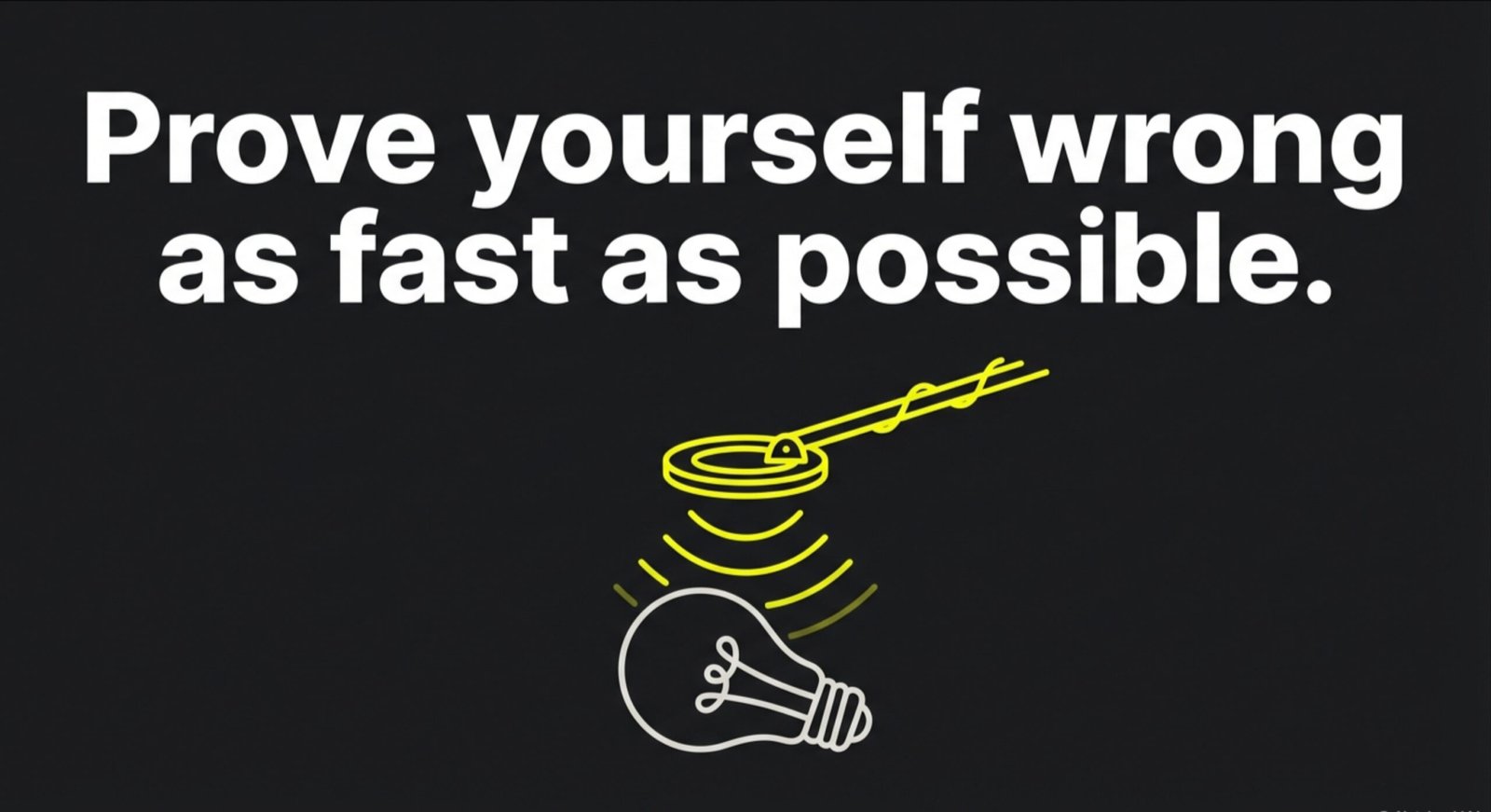 Prove Yourself Wrong as Fast as Possible